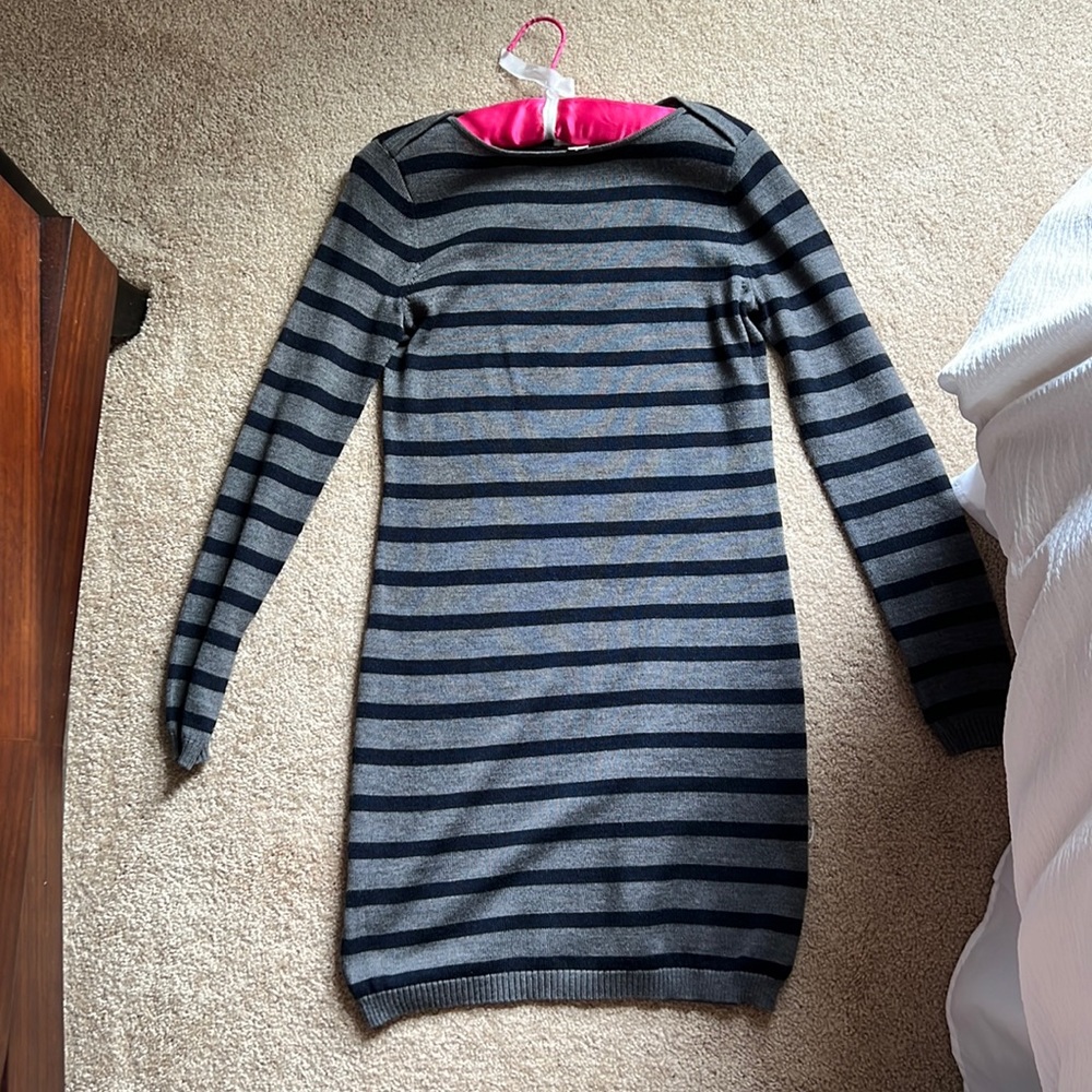 Loft, gray and blue sweater, dress, size small